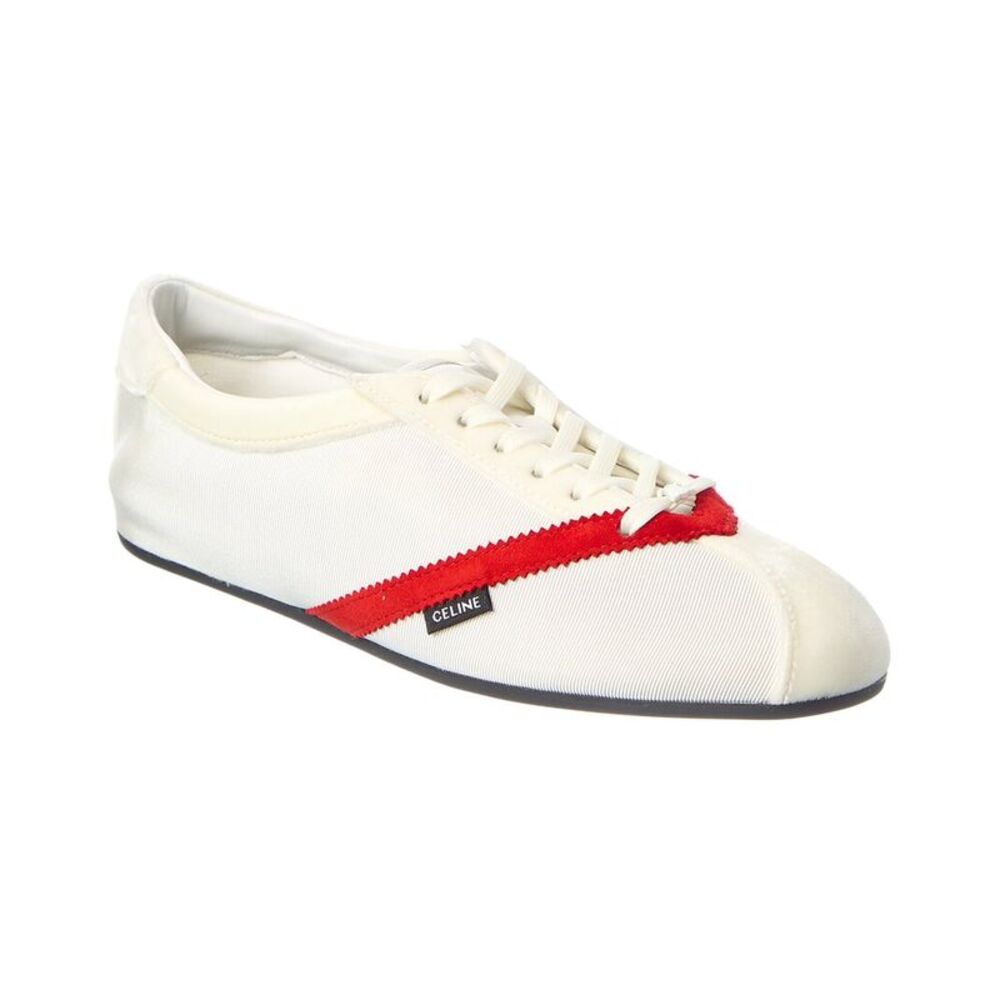 Celine Logo Velvet & Leather Sneaker